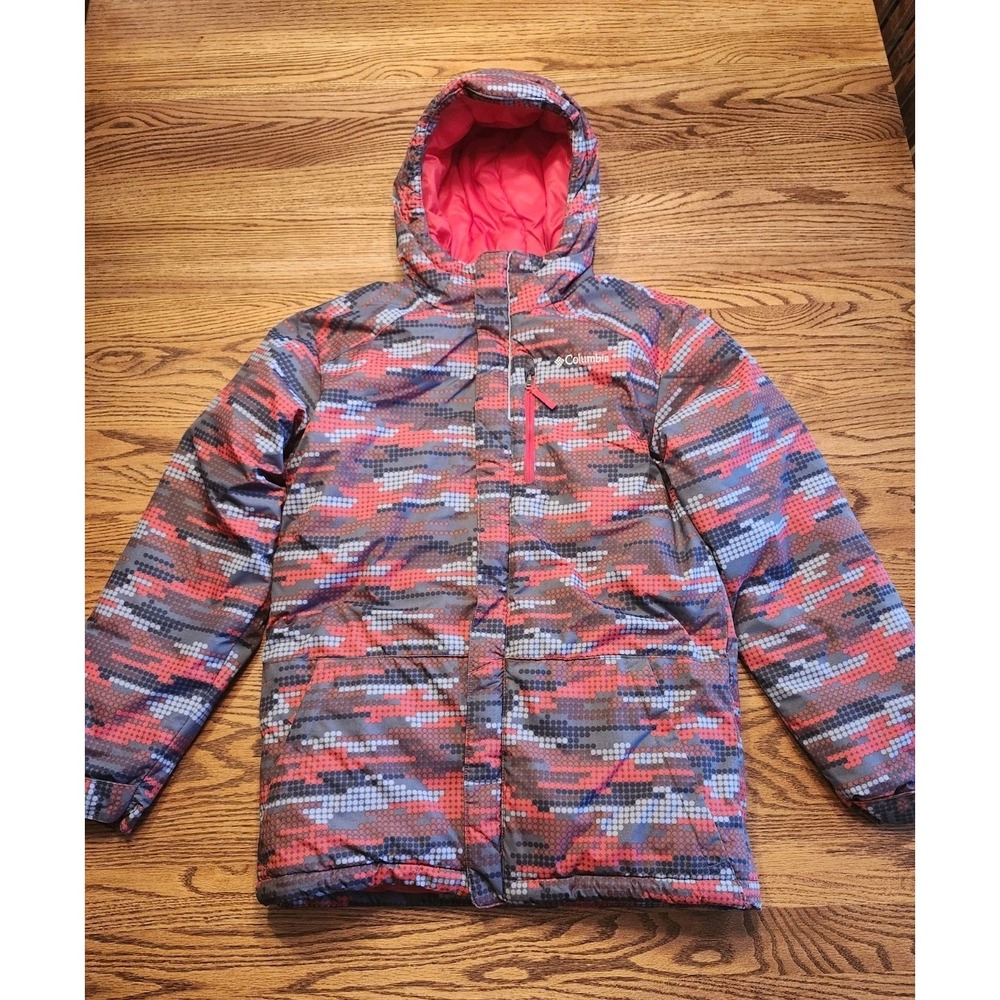 Columbia Jacket Youth‎ Large Boys Lightning Lift Hooded Winter Ski Coat Red